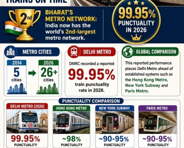 Jitendra Kumar: *Delhi Metro Beats Hong Kong, Paris And New York With 99.95% Trains On Time*